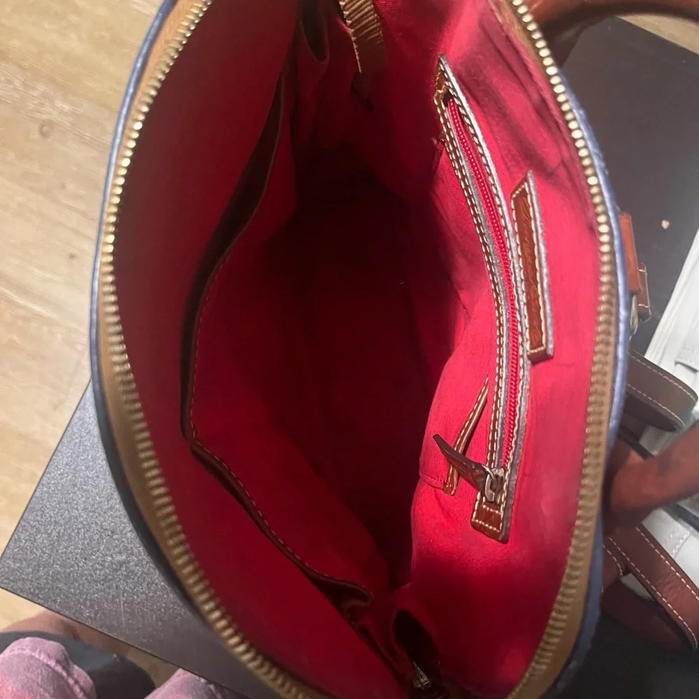 Dooney & Bourke Blue/BrownBackpack Style Bag Sophisticated Style